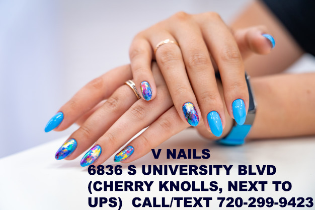 V Nails & Spa (next to UPS) logo